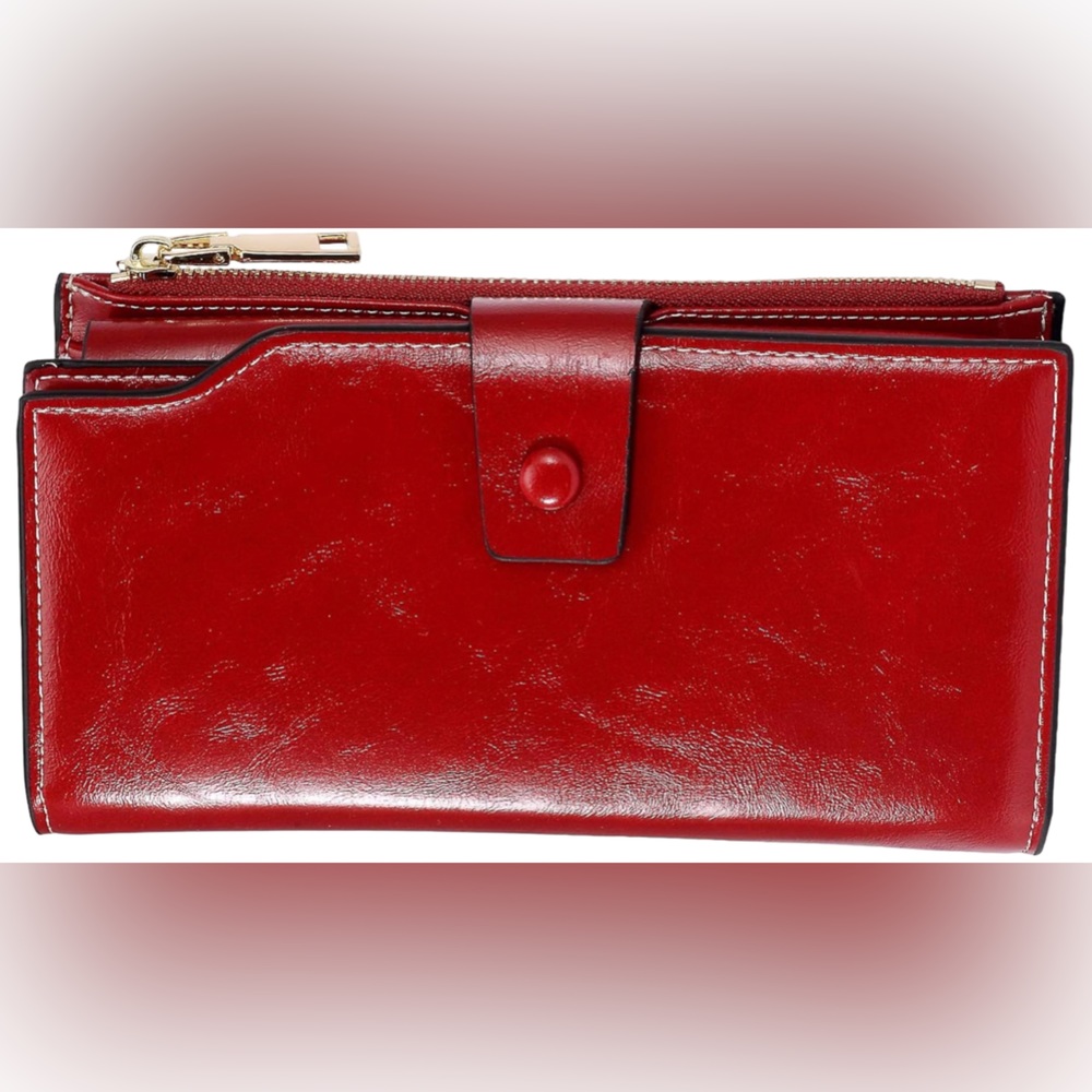 WOZEAH Women’s RFID Blocking Large Capacity Wax PU Clutch wallet